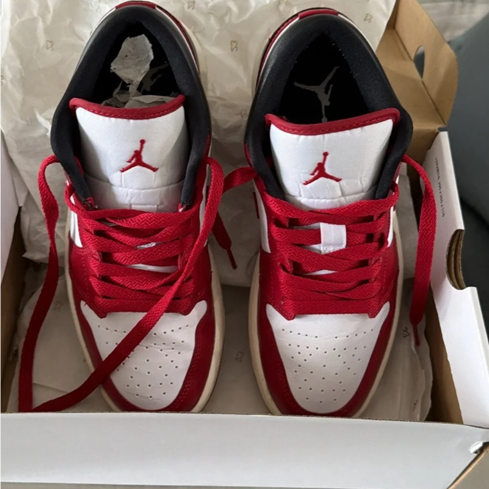 Nike Air Jordan Low SE Red White Sneakers - Picture 3 of 8